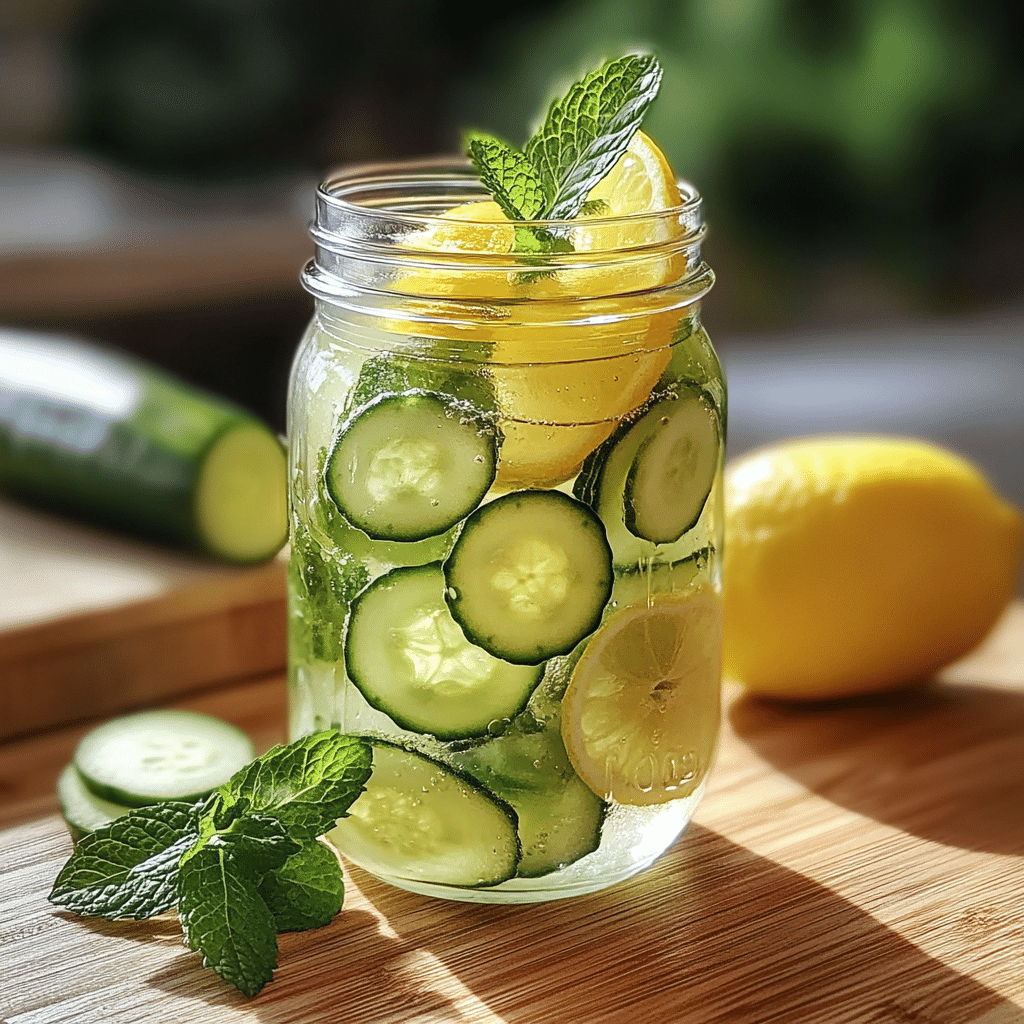Detox water recipes with lemon, cucumber, and mint