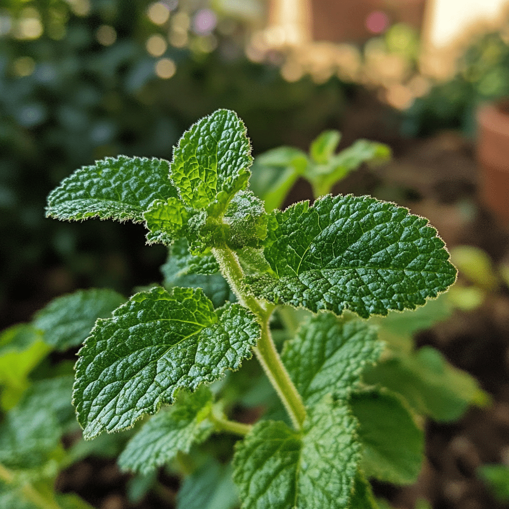 Lemon balm growing for tea recipe