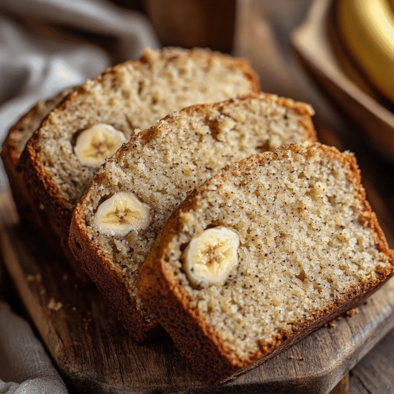 cottage cheese banana bread sliced close-up on wood board