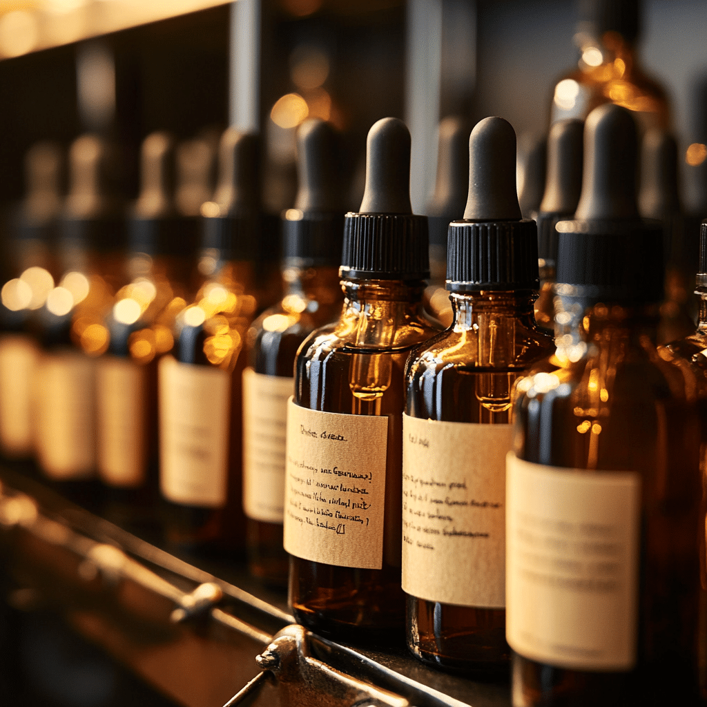 storing lemon balm tincture bottles