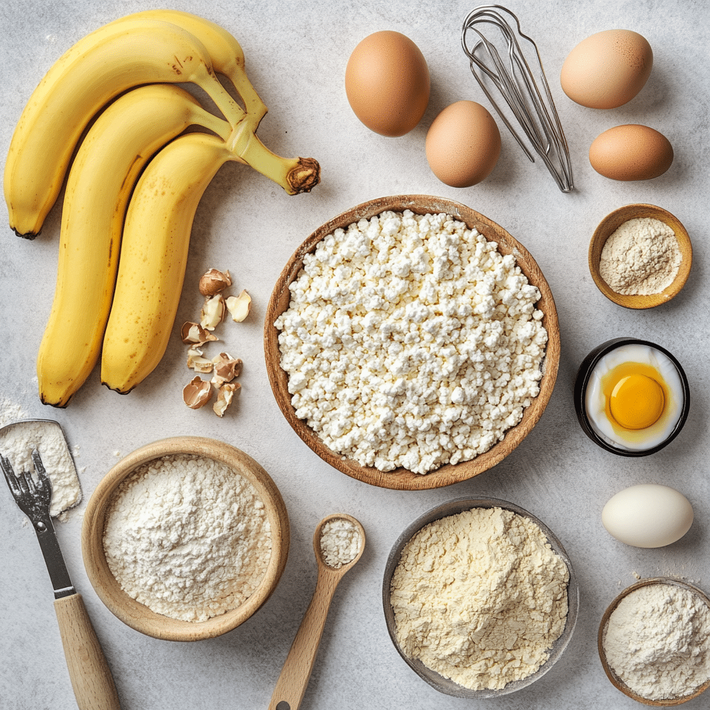 Cottage Cheese Banana Bread: A Moist, Protein-Packed Twist You’ll Love 6 banana bread ingredients including cottage cheese