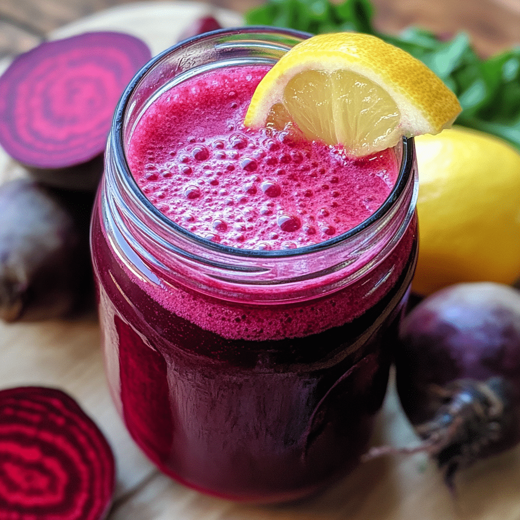 Homemade organic beetroot juice