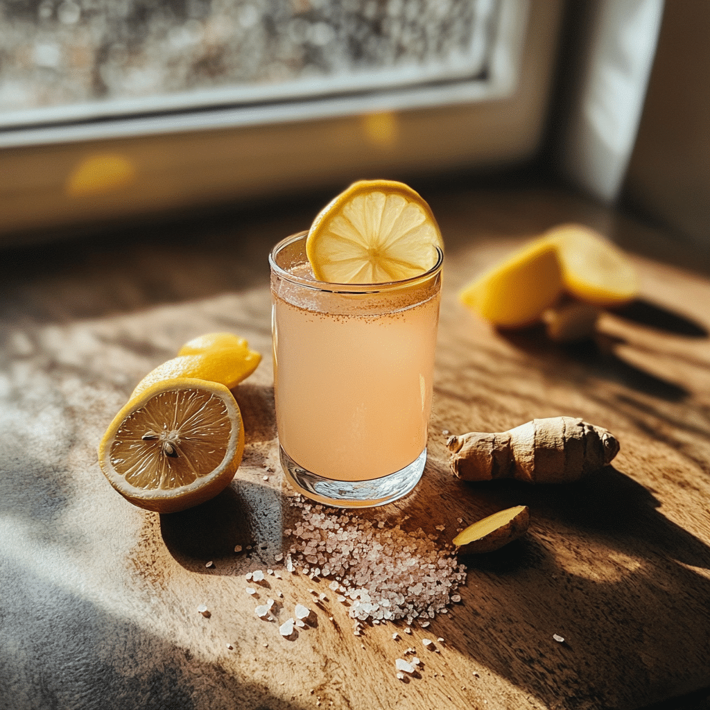 Burnjaro pink salt detox drink with lemon and ginger