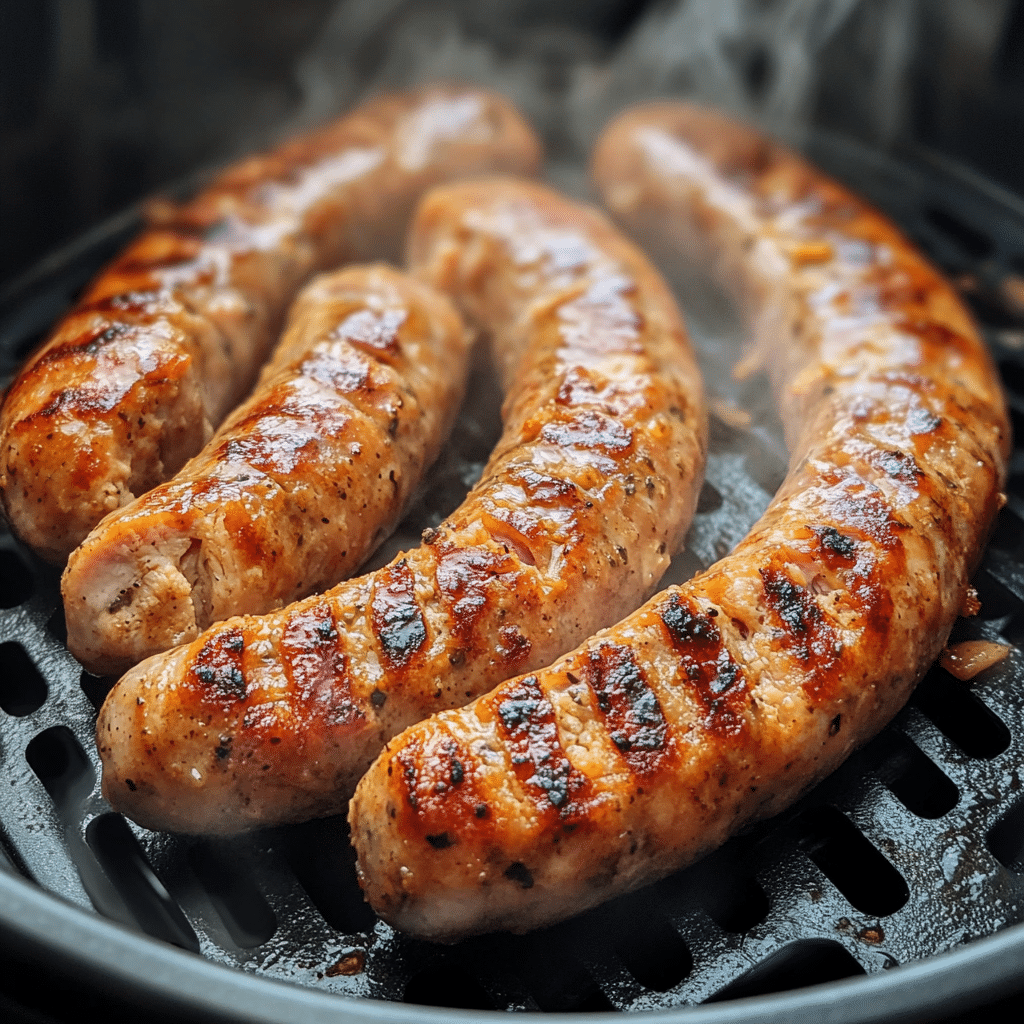 chicken sausage air fryer recipe cooked to crispy perfection