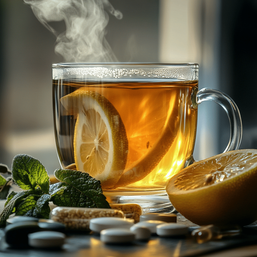 natural zepbound headache relief with tea and supplements