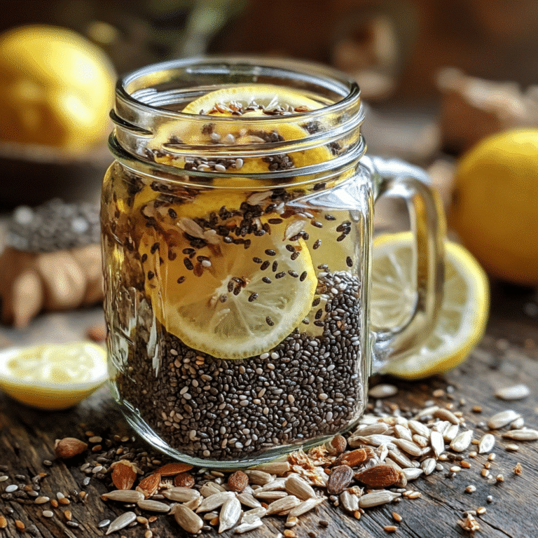 bariatric seed recipe tonic in mason jar for weight loss