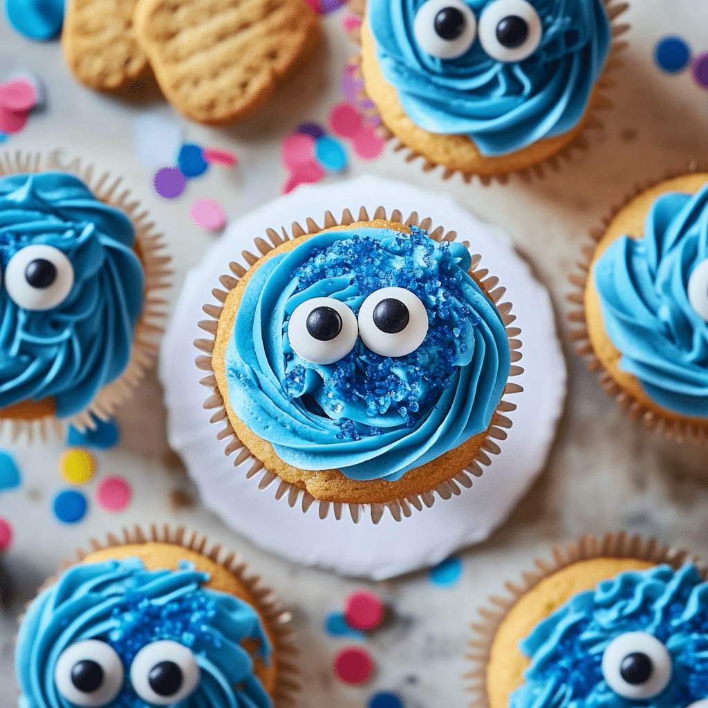 Cookie Monster Cupcake Dessert Variations