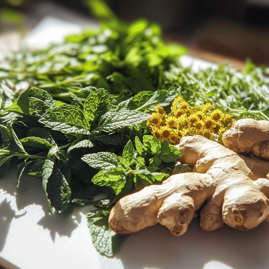 fresh herbs for Costa Rican tea recipe