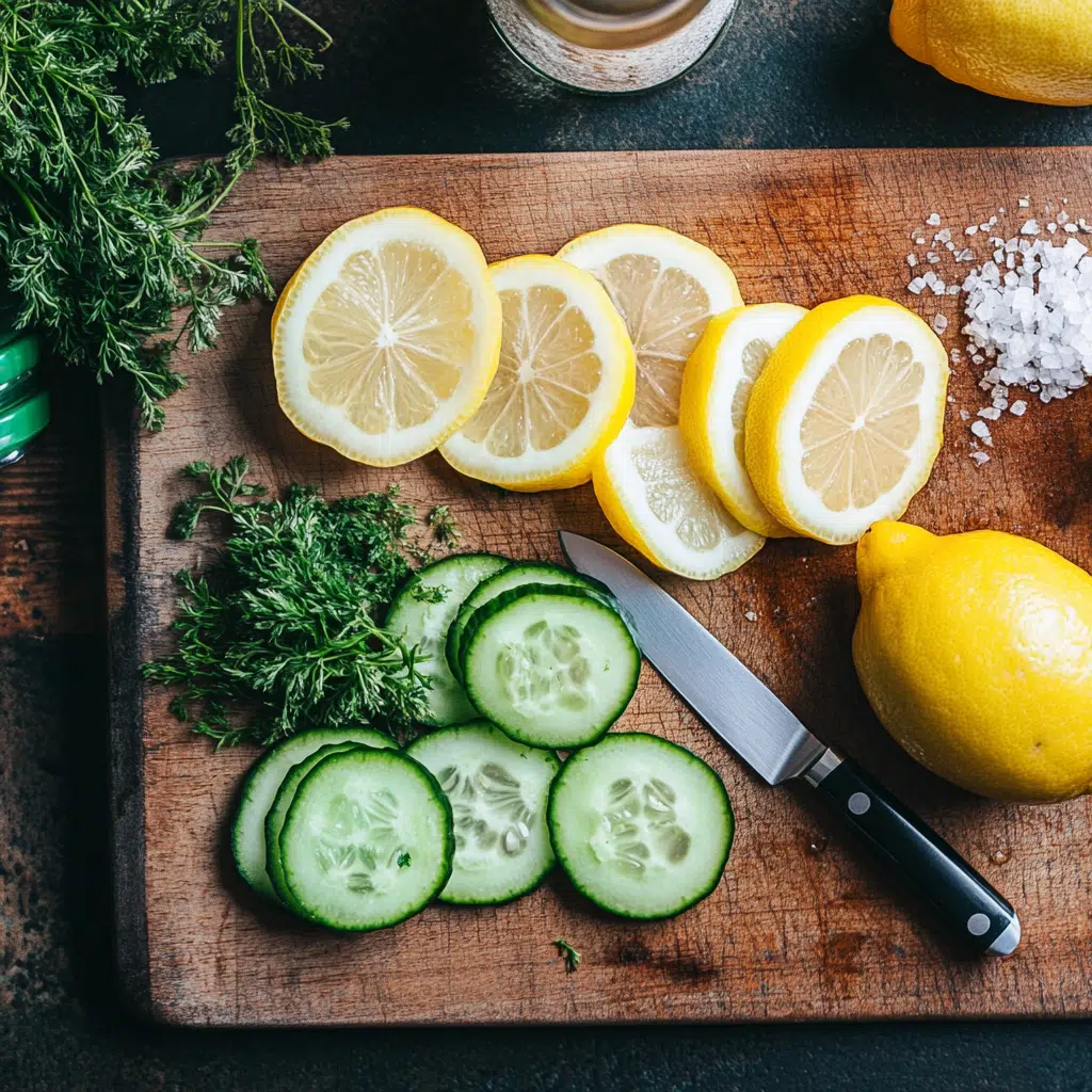 How to make cucumber lemon water recipe step by step