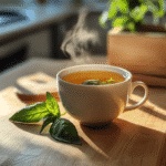 Cortisol Tea Recipe in a calming kitchen setting