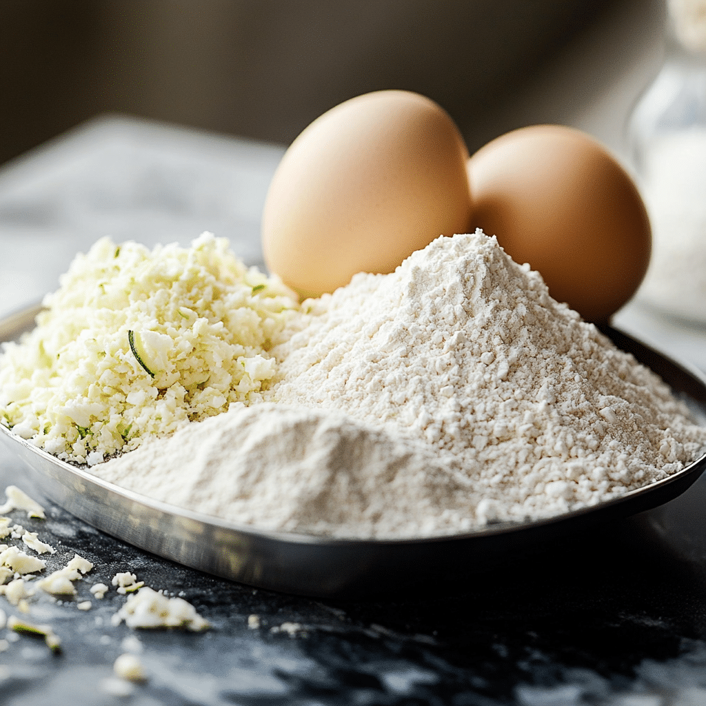 Ingredients for gluten-free zucchini potato muffins
