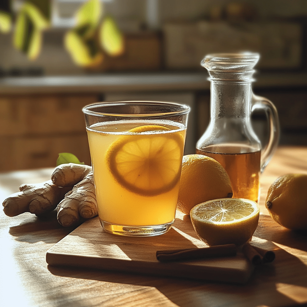 natural ozempic recipe with ginger, lemon, and apple cider vinegar
