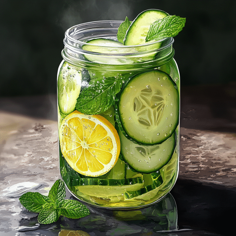 cucumber lemon water mason jar
