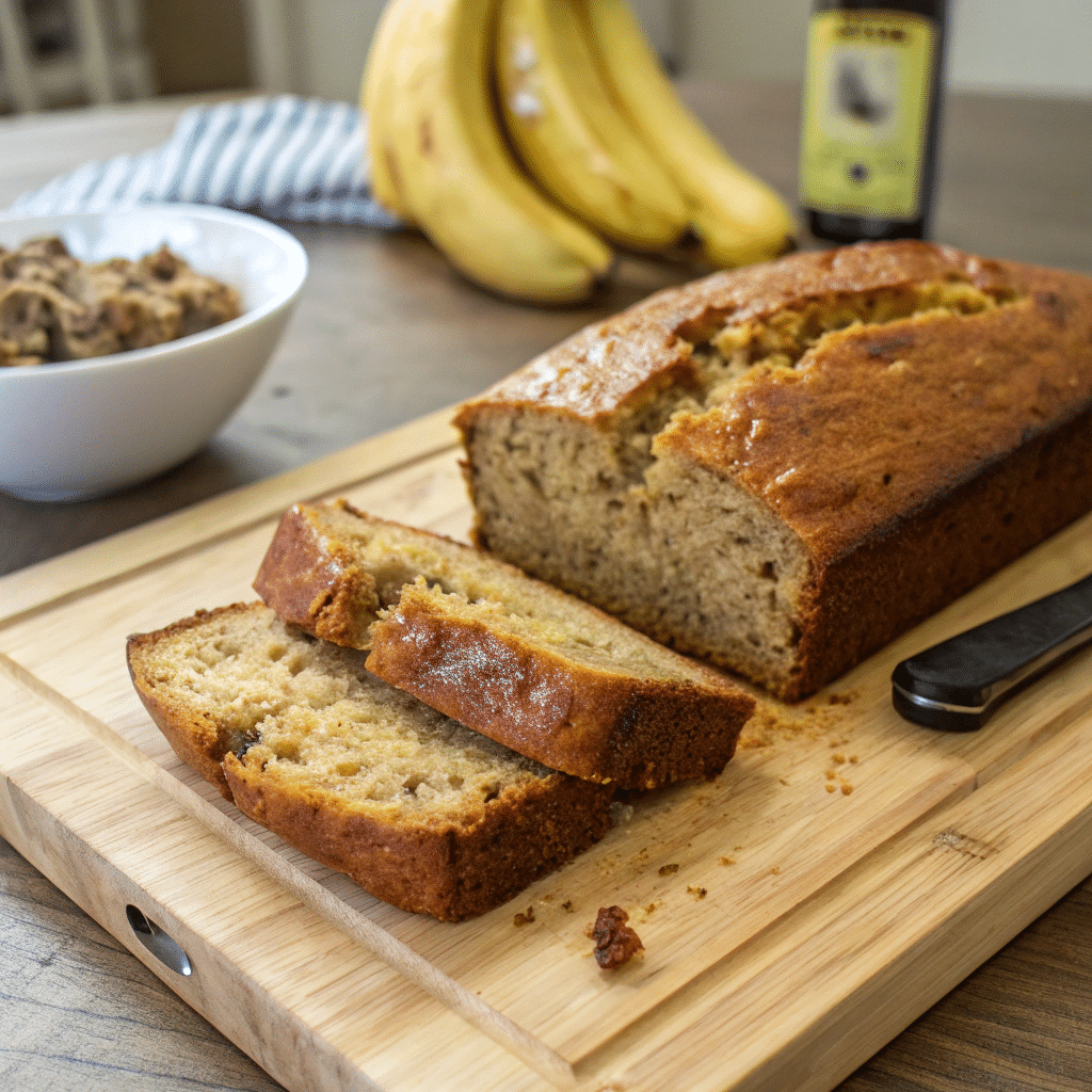 banana bread recipe no baking soda fresh loaf sliced