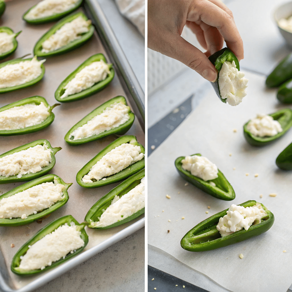 stuffing jalapenos with cream cheese filling