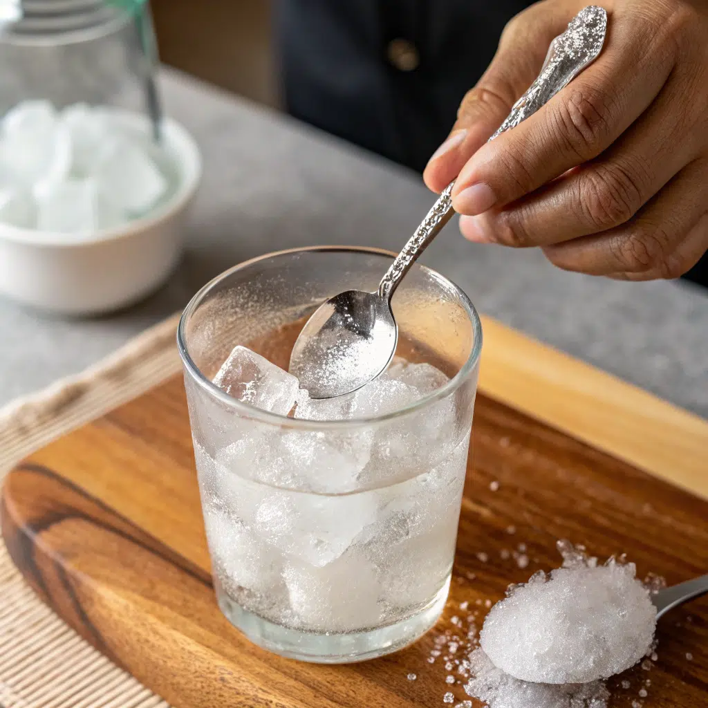 how to make ice water hack with baking soda