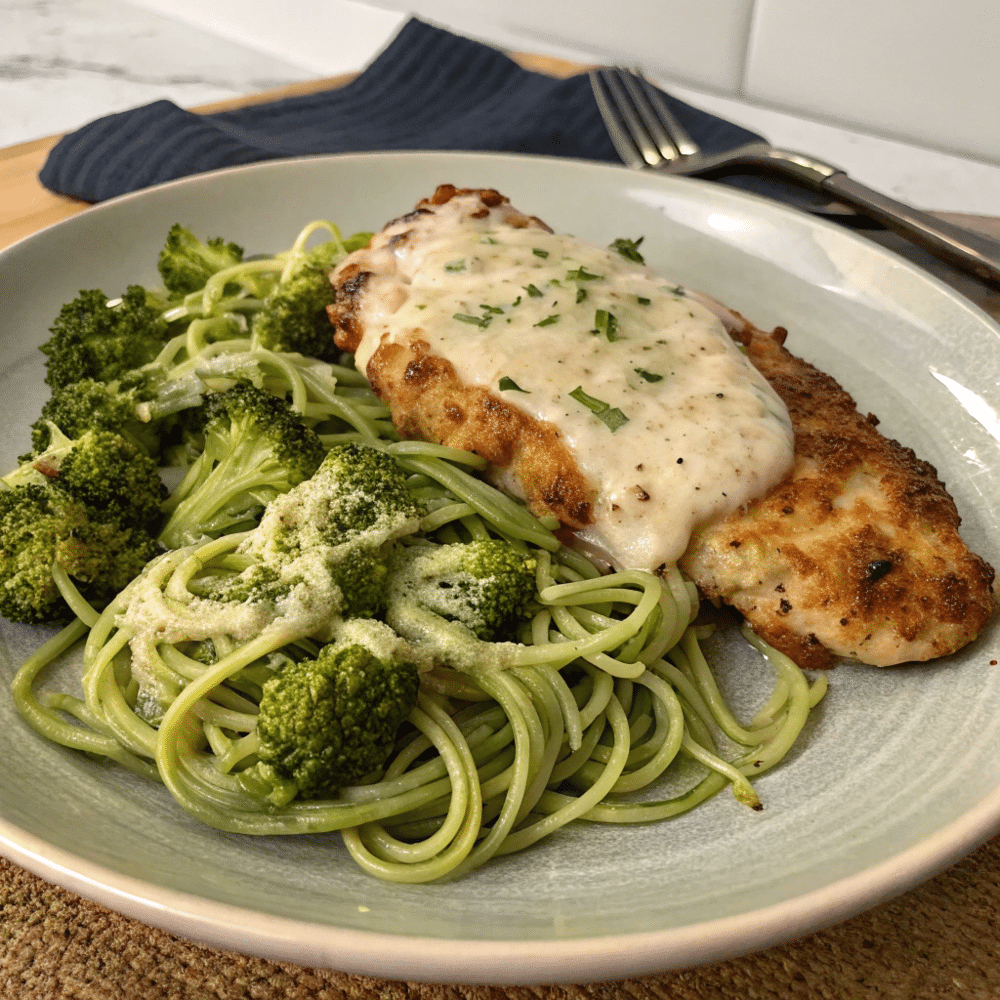 Keto Garlic Parmesan Chicken with low-carb sides.