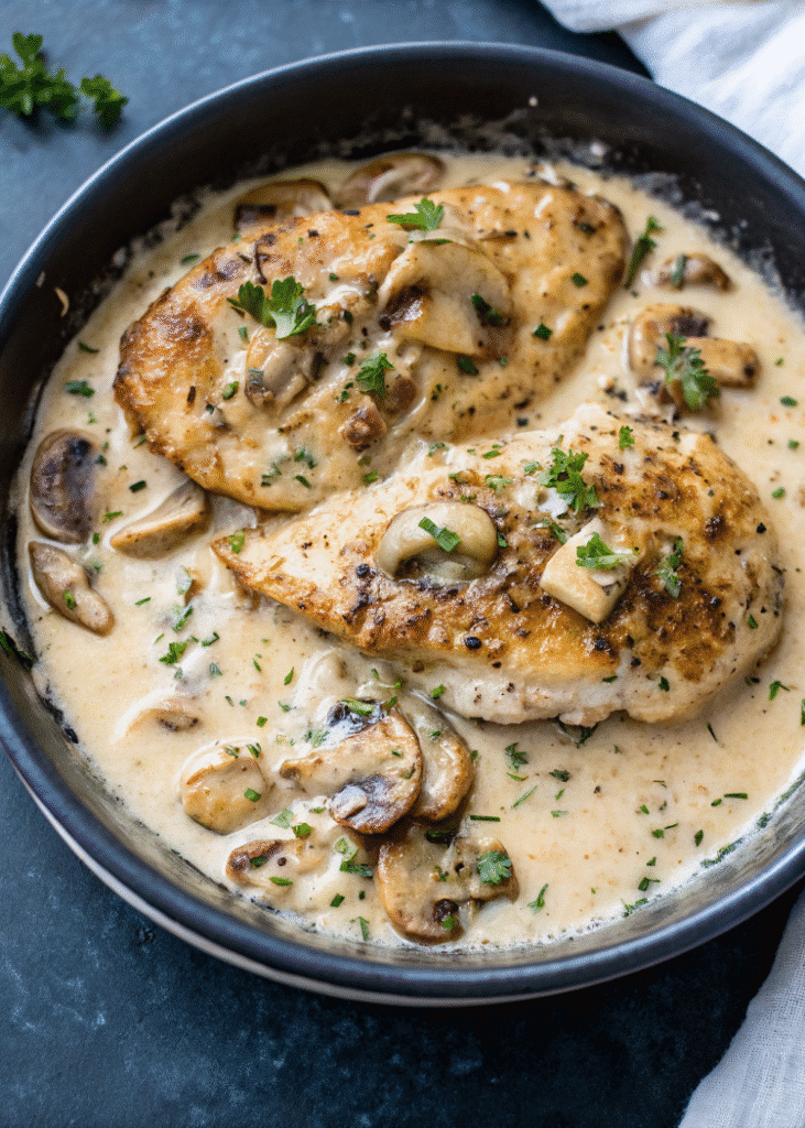 Creamy Garlic Parmesan Mushroom Chicken
