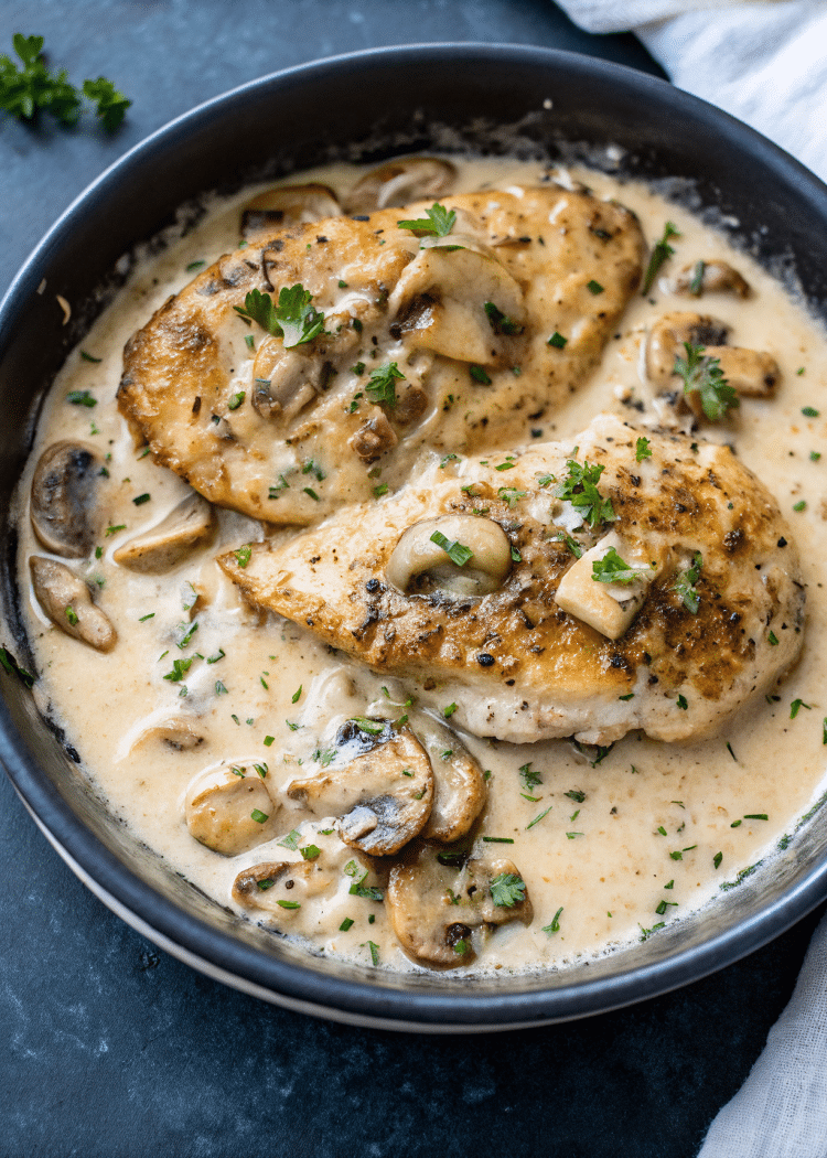 Creamy Garlic Parmesan Mushroom Chicken