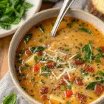 Keto Tuscan Soup served on a plate