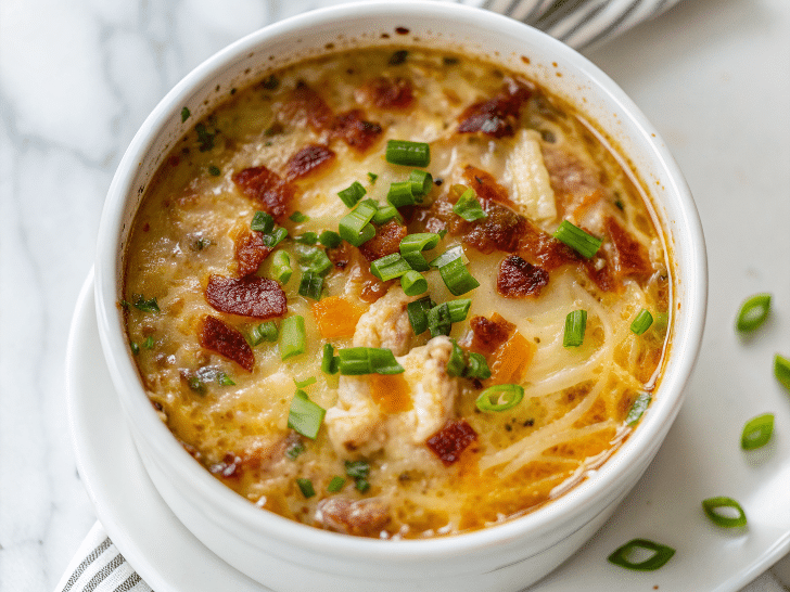 Keto Crack Chicken Soup served on a plate