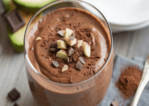 Chocolate Avocado Fat-Burning Smoothie served on a plate