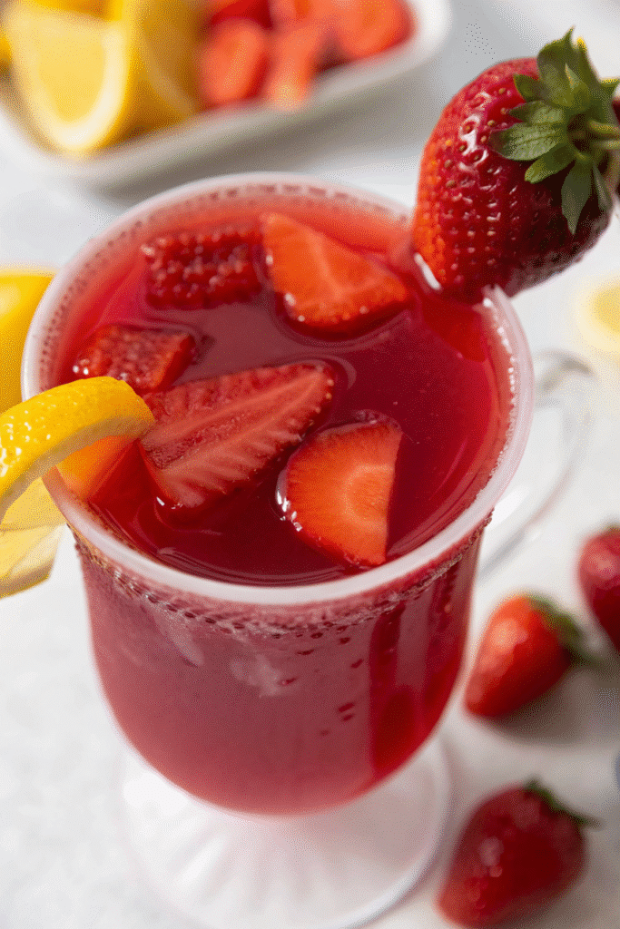 Hibiscus Tea Strawberry served on a plate