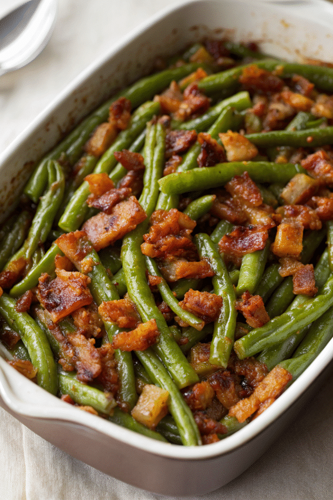 Crack Green Beans served on a plate