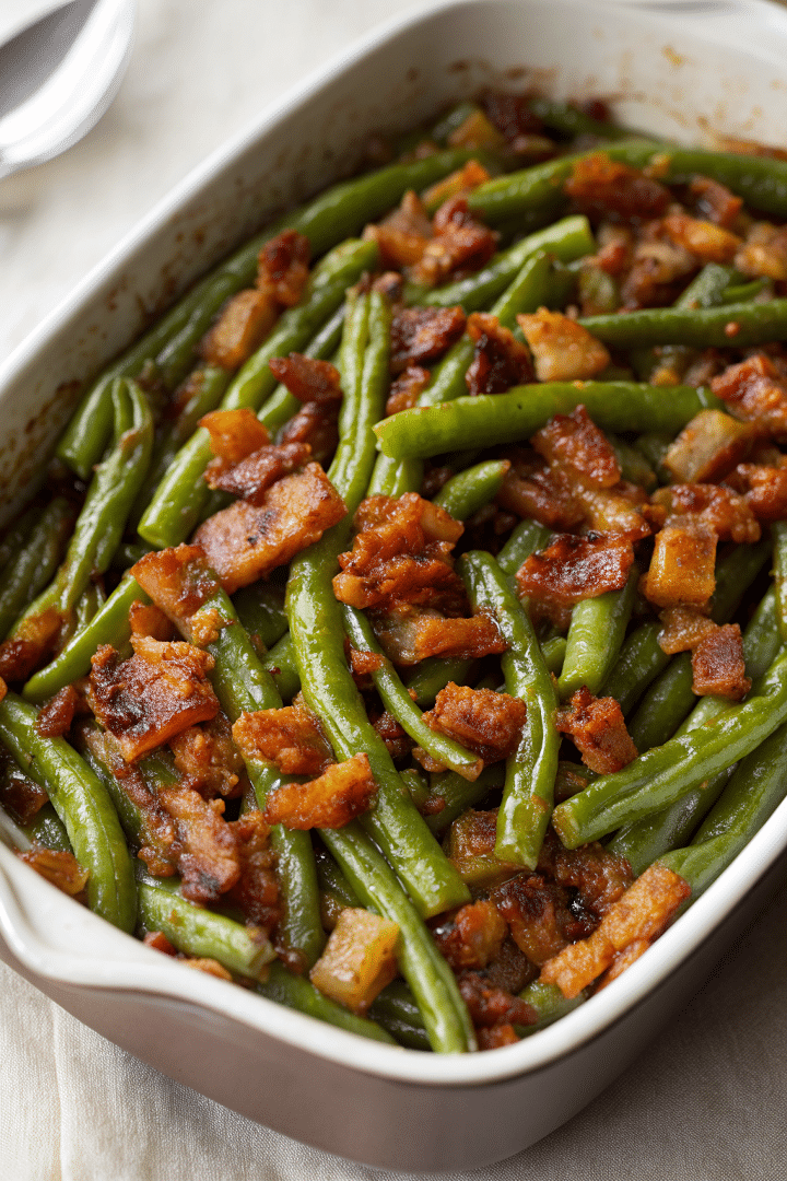 Crack Green Beans served on a plate
