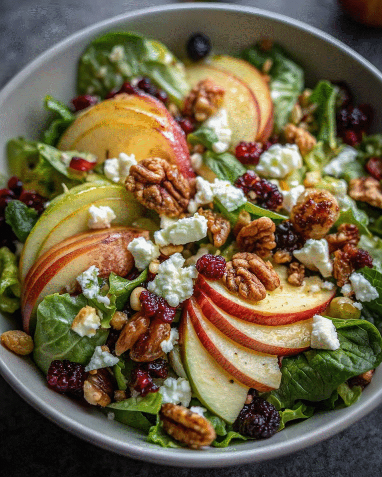 Honeycrisp Apple Feta Salad served on a plate