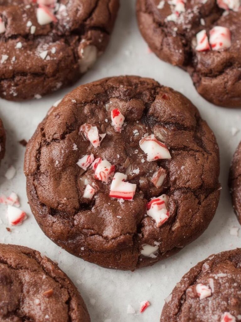 Chocolate Peppermint Brownie Cookies