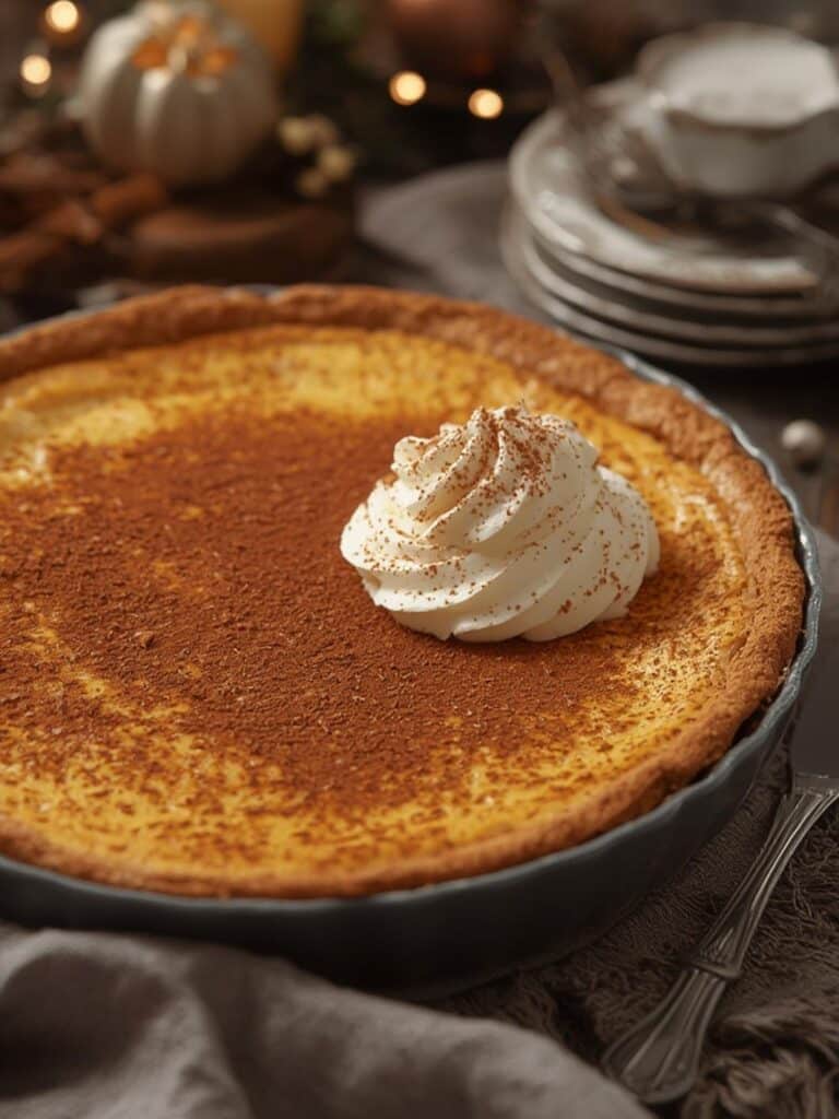 Christmas Eve Cinnamon-Vanilla Custard Pie
