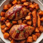 Cranberry Glazed Chicken with Carrots & Sweet Potatoes recipe