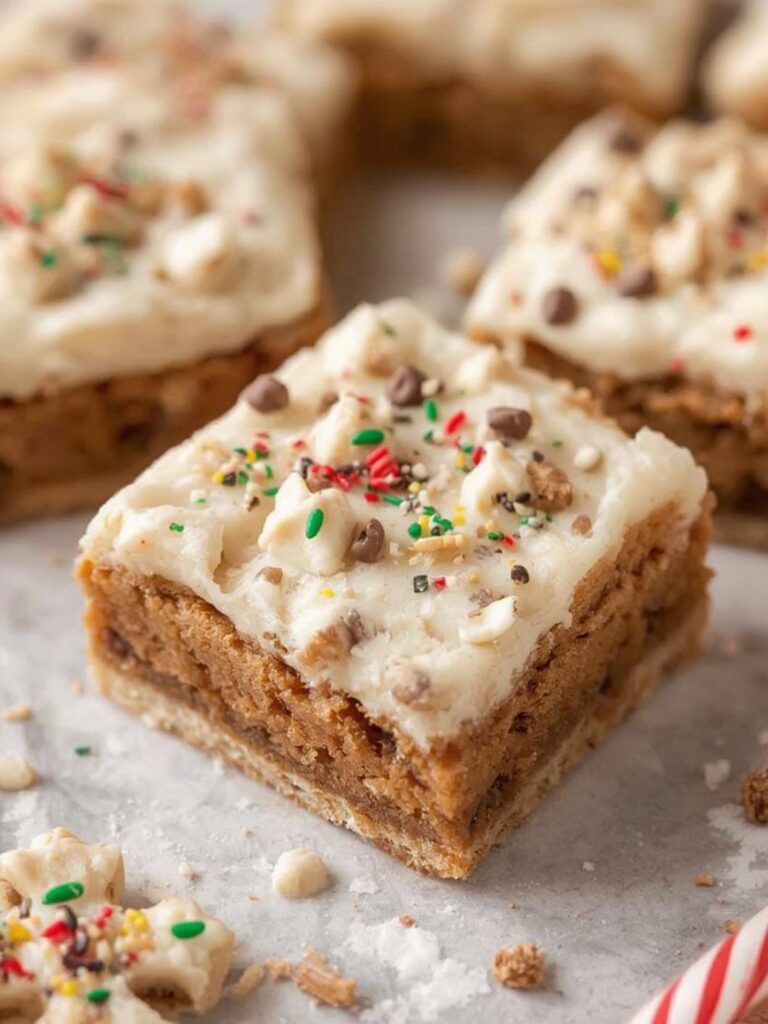 Gingerbread Cookie Bars preparing