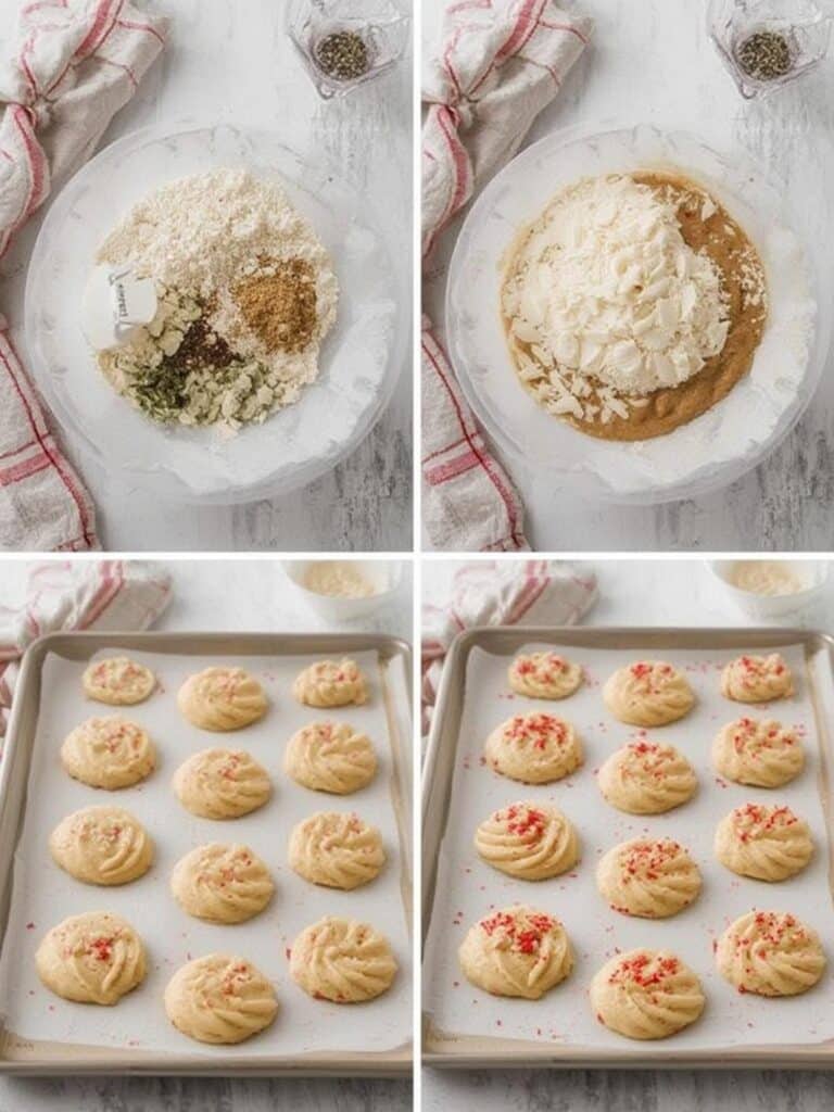 Festive Red & Green Crinkle Cookies