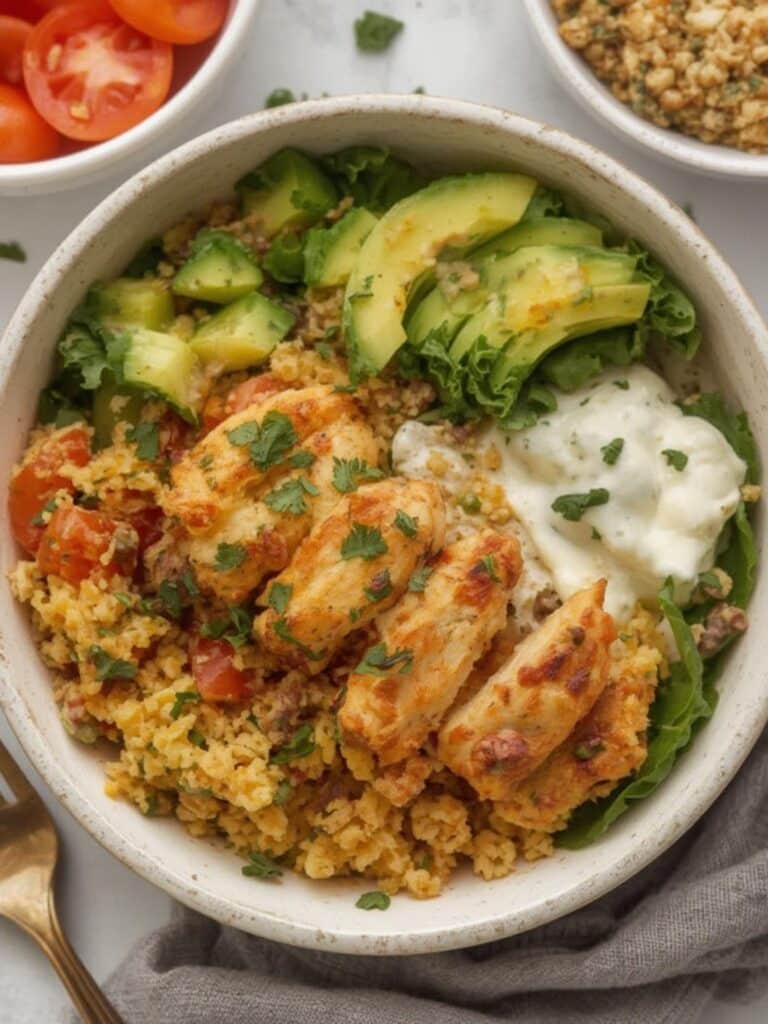 Cottage Cheese Chicken Parm Bowl