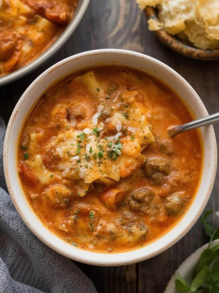 Easy Creamy Lasagna Soup