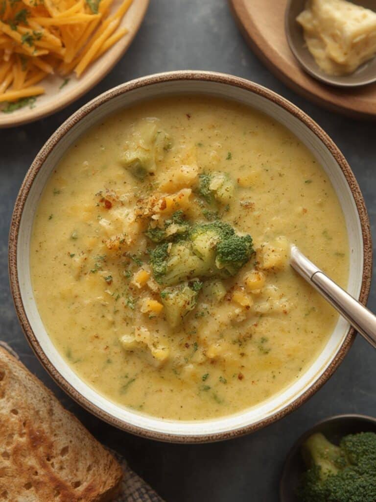 High Protein Broccoli Cheddar Soup