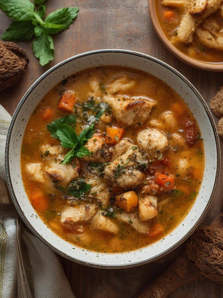 Tuscan Chicken Soup Recipe preparing