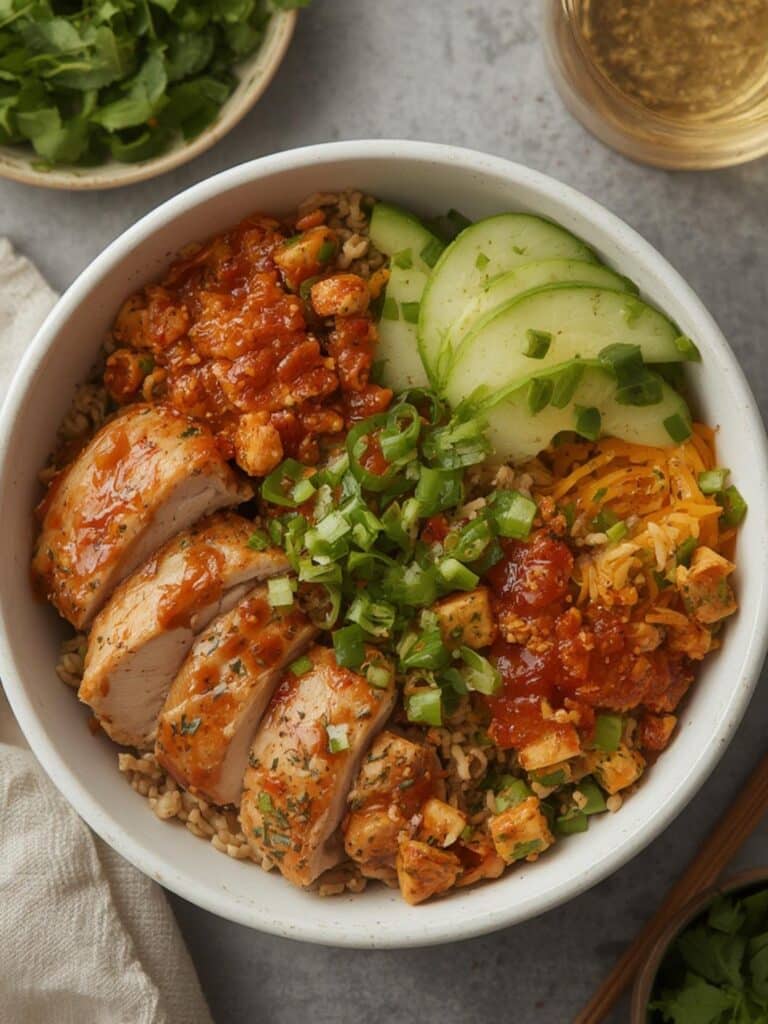 Bang Bang Chicken Bowl recipe preparing
