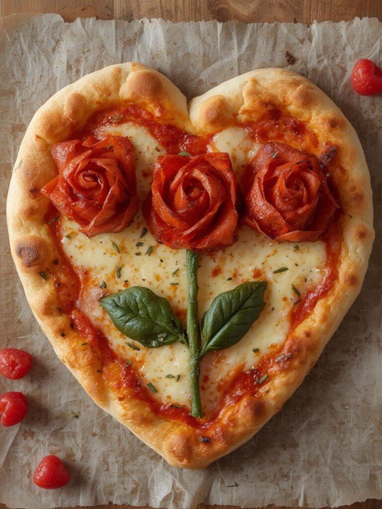 Easy Pizza Roses for Valentine Day preparing