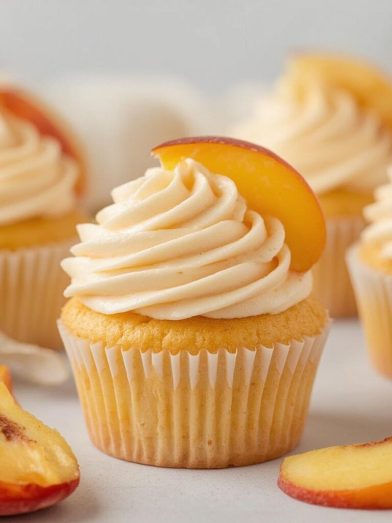 Honey Peach Cream Cheese Cupcakes