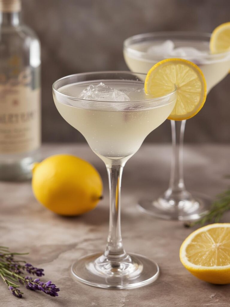 Lavender Lemon Drop Martini cocktails