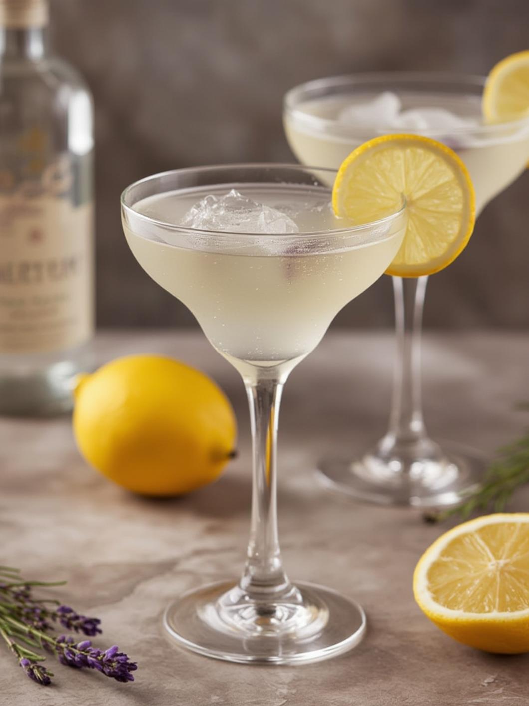 Lavender Lemon Drop Martini cocktails