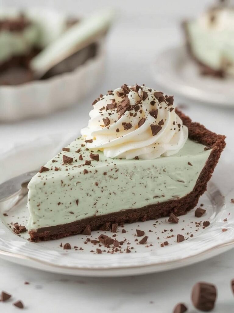 No Bake mint chocolate pie