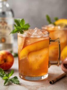Peach Moscow Mule cocktails
