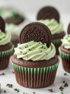 St Patricks Day Andes Mint Oreo Chocolate Cupcakes