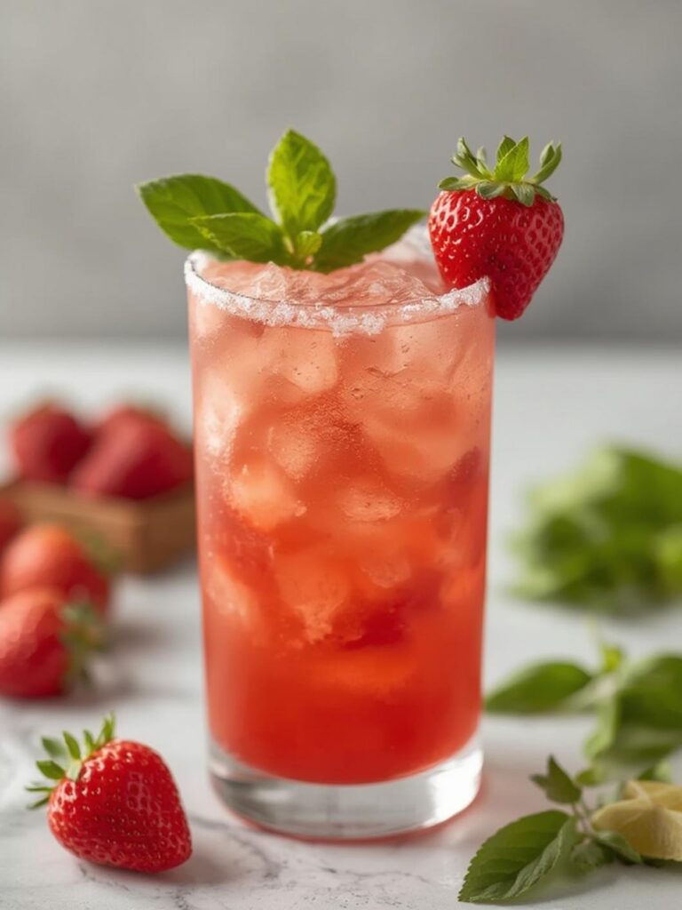 Strawberry Basil Margarita Summer Cocktail