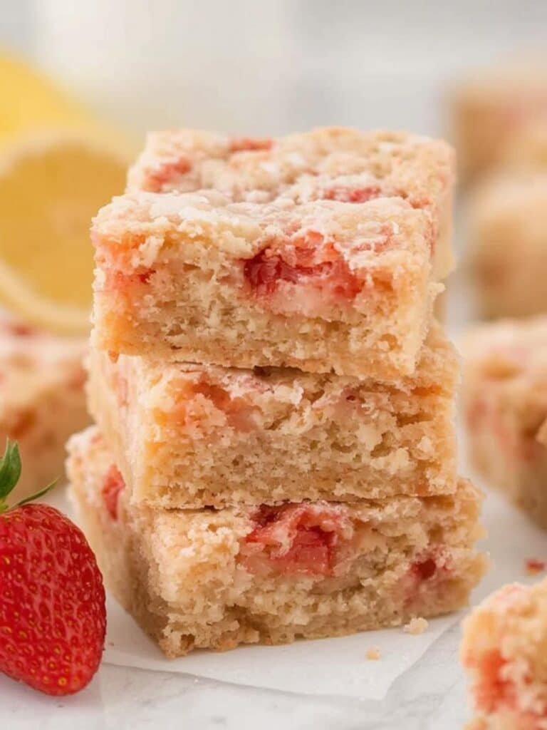 Strawberry Lemon Blondies