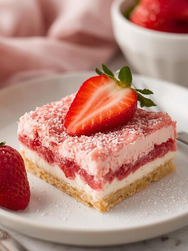 Strawberry Shortcake Bars with Buttery Crust